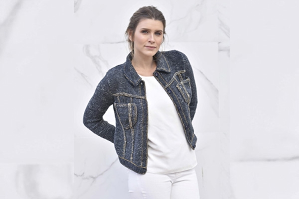 Crculo lana fio de algodo que imita jeans