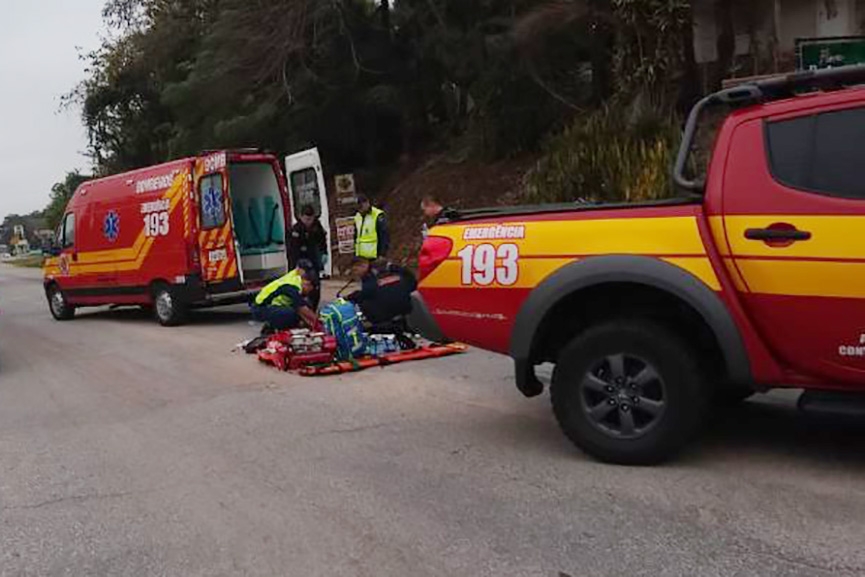 Acidente entre carro e moto deixa homem ferido no bairro Bela Vista, em Gaspar