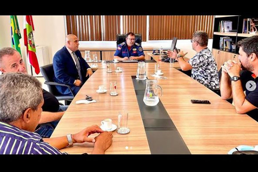 Reunio com presidente do Colegiado de Segurana Pblica de SC trata de assuntos da PM e bombeiros