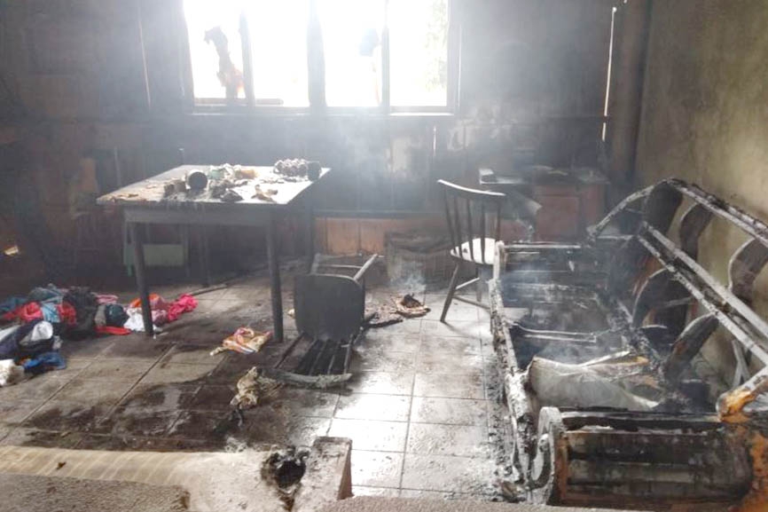 Mulher sofre queimaduras durante incndio no Centro de Ilhota