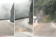 Fotos mostram grande volume de água descendo a Serra do Rio do Rastro