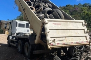 Gaspar encaminha cerca de 3 toneladas de pneus para a reciclagem