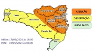 Previso indica chuva intensa no fim de semana em SC; estado tem sete cidades em situao de emergncia