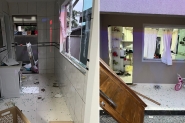 Vazamento de gs de cozinha e exploso em botijo so registrados em Ilhota; homem fica com quase 40% do corpo queimado