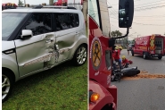 Motorista de carro causa acidente ao cruzar a Jorge Lacerda, em Ilhota