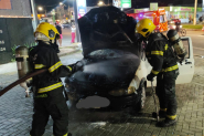 Incndio em veculo  registrado no Centro de Gaspar