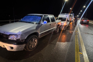 Engavetamento entre cinco veculos  registrado na Ponte de Ilhota