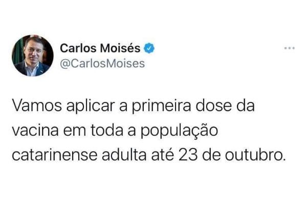 Toda populao adulta de SC deve ser vacinada at o dia 23 de outubro