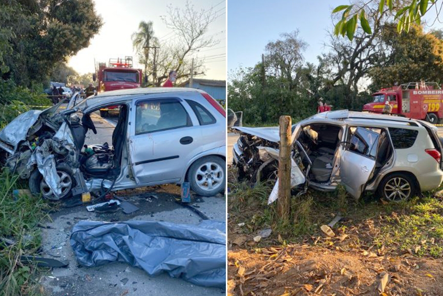 Homem morre e cinco pessoas ficam feridas em coliso frontal em Ilhota