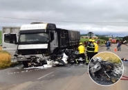 Carro fica completamente destrudo e trs pessoas morrem carbonizadas em acidente no Oeste de SC