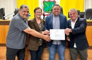 Vereadores do MDB comemoram recurso de R$1 milho para pavimentao em Gaspar