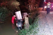 Homem morre aps carro capotar e ficar submerso em ribeiro em Blumenau