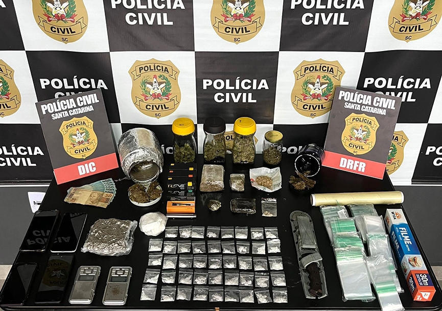 Polcia Civil de Gaspar ajuda em operao contra traficantes e fornecedores de drogas em Blumenau