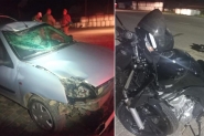 Motorista bbado e sem habilitao colide contra moto e foge em Canelinha; piloto tambm no tinha CNH e ficou gravemente ferido