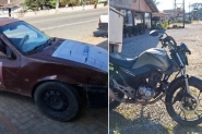 Carro de Ilhota e moto de Gaspar colidem na Rodovia Jorge Lacerda e homem  hospitalizado