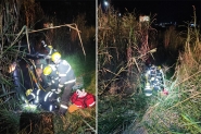 Carro sai da pista e capota no Bateias, em Gaspar; motorista  hospitalizado
