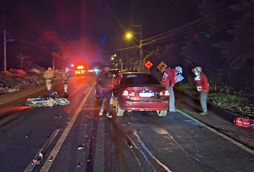 Homem morre em grave acidente de moto na frente da prpria casa no Oeste de SC
