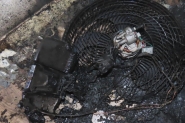 Ventilador utilizado para refrescar co pega fogo no Belchior, em Gaspar