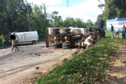 Gravssimo acidente  registrado na estrada que liga Gaspar a Blumenau 