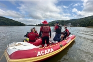 Comea o quarto dia de buscas por homem que desapareceu aps jet ski virar em Rio dos Cedros