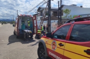 Trabalhador  hospitalizado aps sofrer choque eltrico e queda em Gaspar