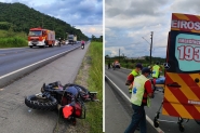 Homem  hospitalizado aps coliso frontal entre moto e carro na Ivo Silveira, em Gaspar