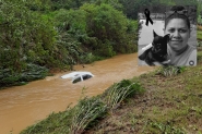 Identificada mulher que morreu afogada aps carro cair em ribeiro em Ilhota