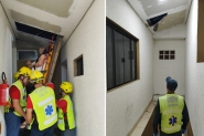Homem sofre queda de telhado e fica preso em forro de casa no Centro de Gaspar