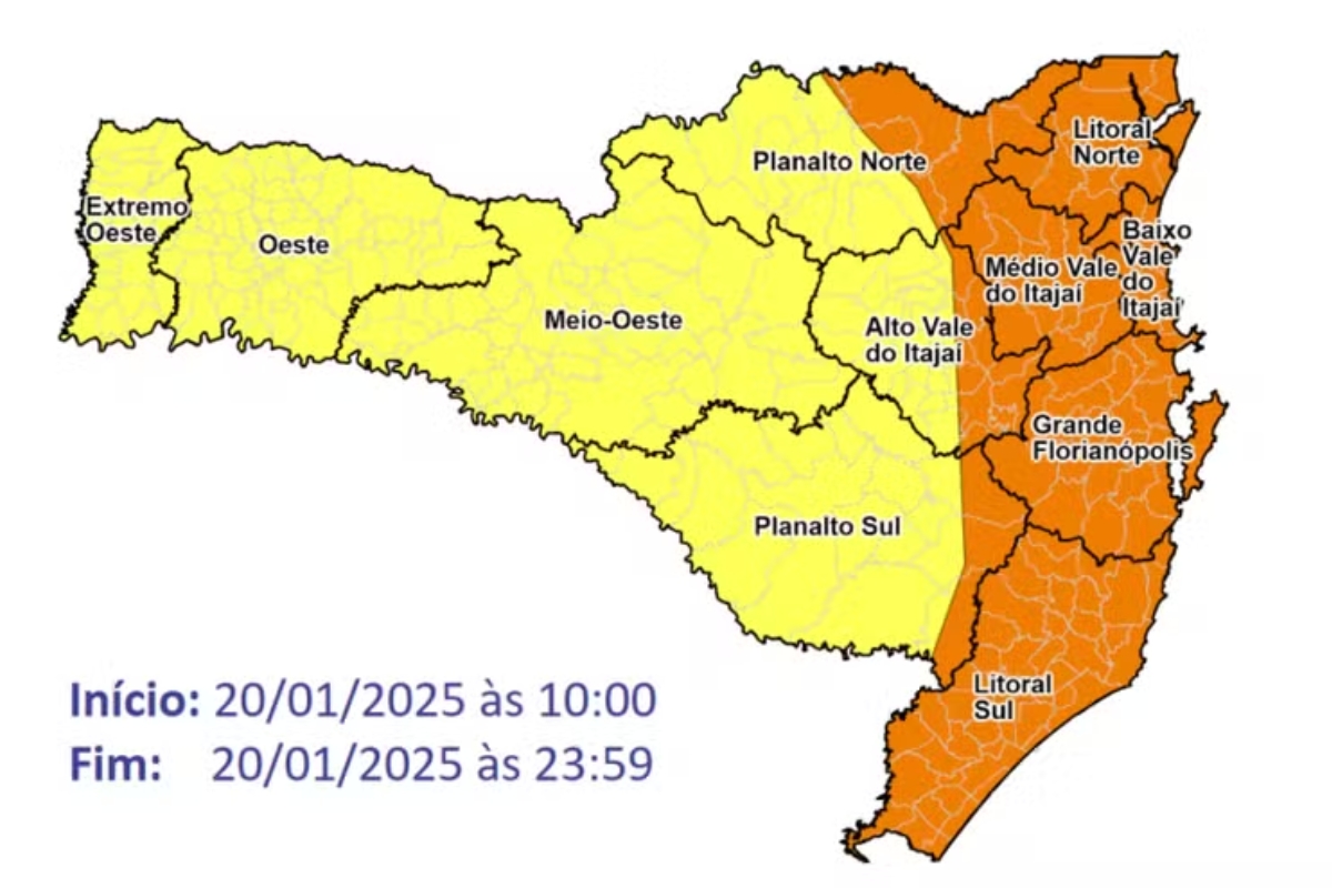 Temporais voltam a atingir o Vale do Itaja com risco de alagamentos e destelhamentos