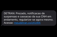 Alerta: fique atento �s falsas mensagens de suspens�o de CNH