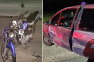 Colis�o entre carro e moto deixa um ferido na Anfil�quio Nunes Pires, em Gaspar