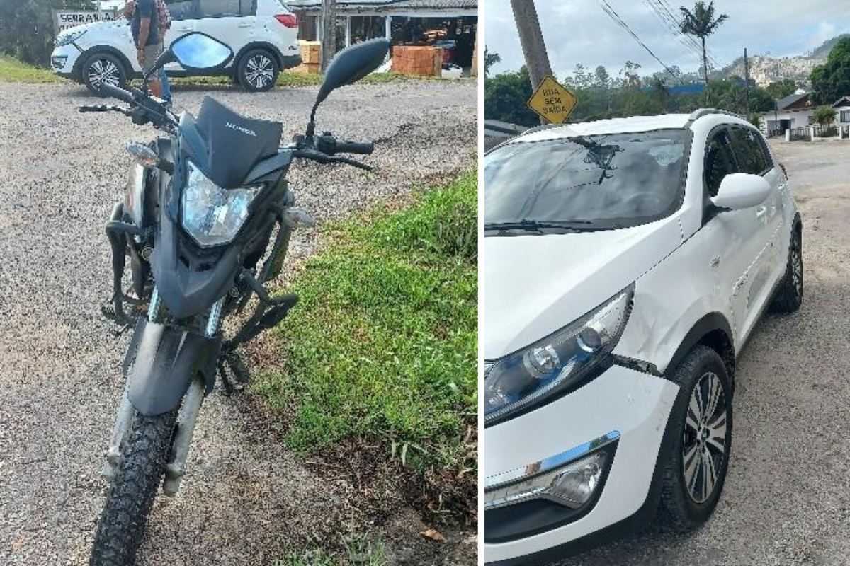 Motociclista é encaminhado ao hospital após acidente no Barracão, em Gaspar