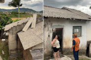 Chuva de sexta-feira resultou em destelhamento e alagamento de casa em Gaspar