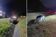 Saída de pista deixa duas pessoas presas em carro na BR-470, em Ilhota