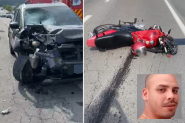 Homem morre em colis�o frontal entre carro e moto na Ant�nio Heil, em Brusque